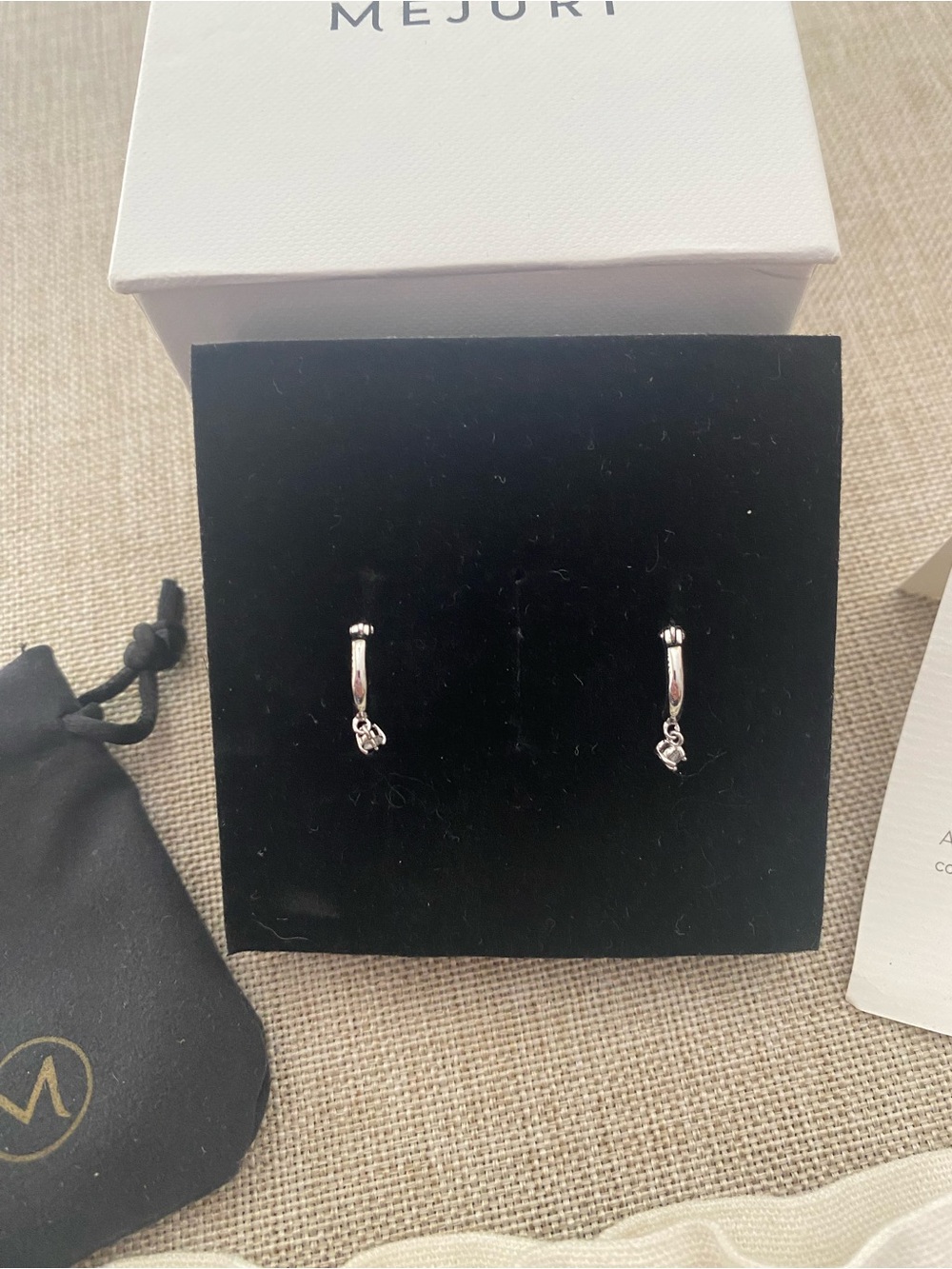 Mejuri Silver Twisted Mini Hoop Earrings